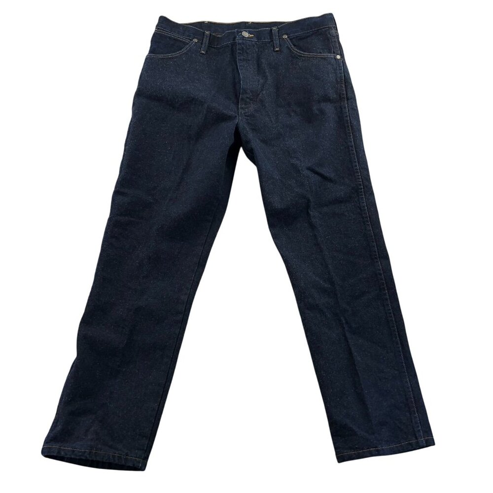 Wrangler Men's Jeans 38x30 13MSEDD Blue Dark Denim Straight Leg Relaxed Fit
